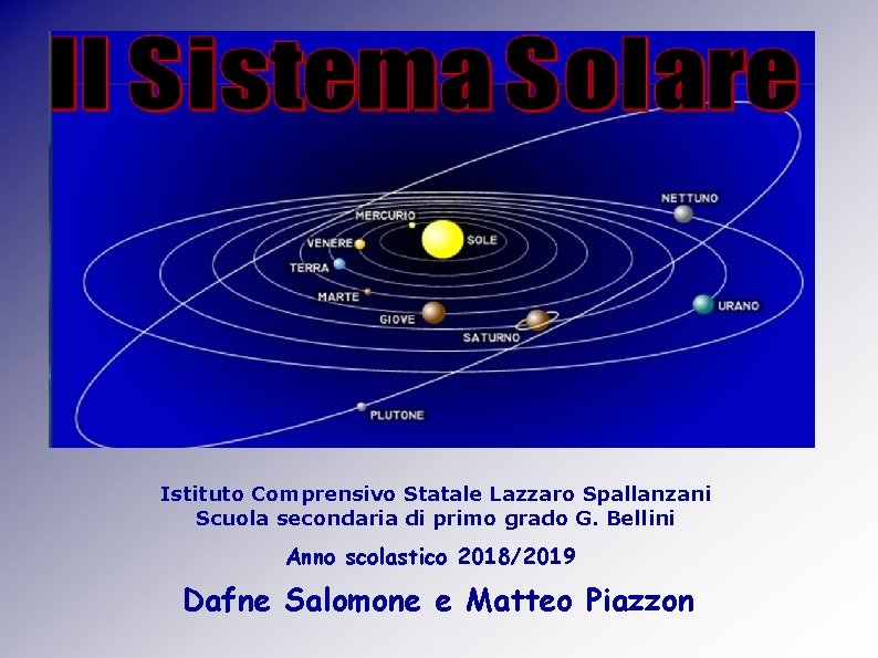 Istituto Comprensivo Statale Lazzaro Spallanzani Scuola secondaria di primo grado G. Bellini Anno scolastico Istituto Comprensivo Statale Lazzaro Spallanzani Scuola secondaria di primo grado G. Bellini Anno scolastico