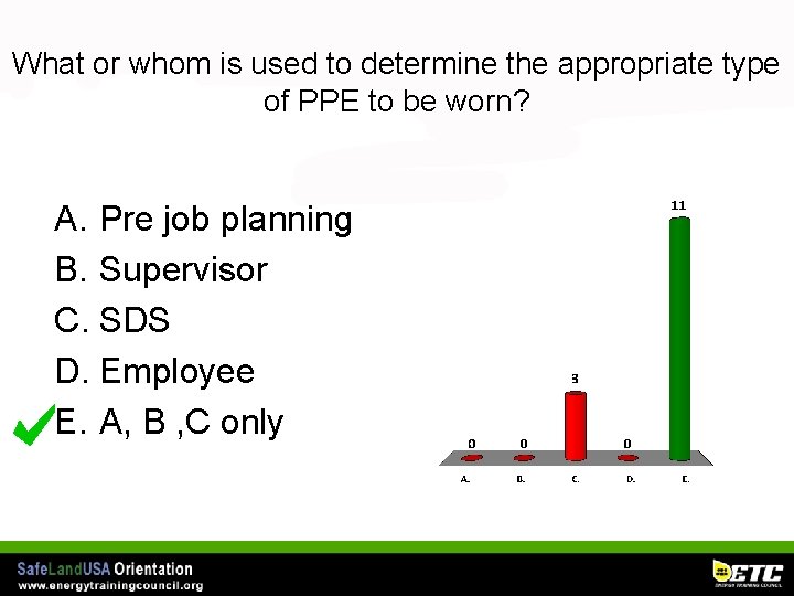What or whom is used to determine the appropriate type of PPE to be