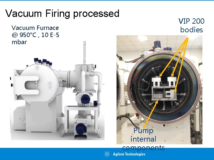 Vacuum Firing processed VIP 200 bodies Vacuum Furnace @ 950°C , 10 E-5 mbar