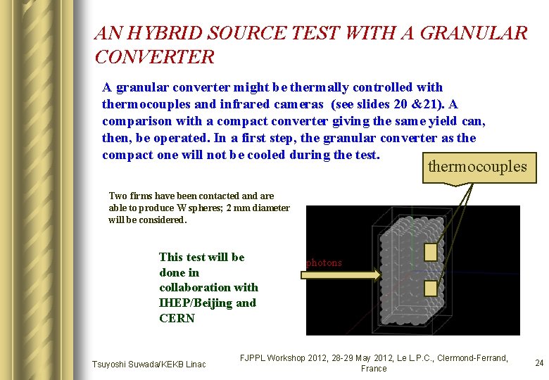 AN HYBRID SOURCE TEST WITH A GRANULAR CONVERTER A granular converter might be thermally AN HYBRID SOURCE TEST WITH A GRANULAR CONVERTER A granular converter might be thermally