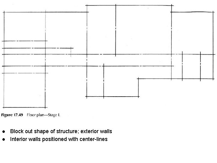 l l Block out shape of structure; exterior walls Interior walls positioned with center-lines