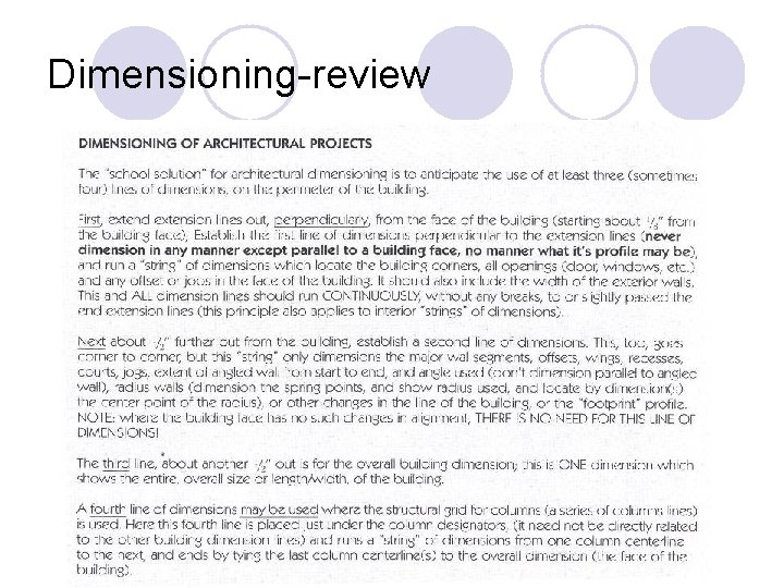 Dimensioning-review Dimensioning-review