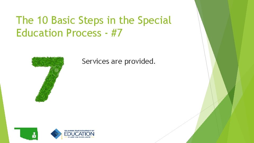 The 10 Basic Steps in the Special Education Process - #7 Services are provided.