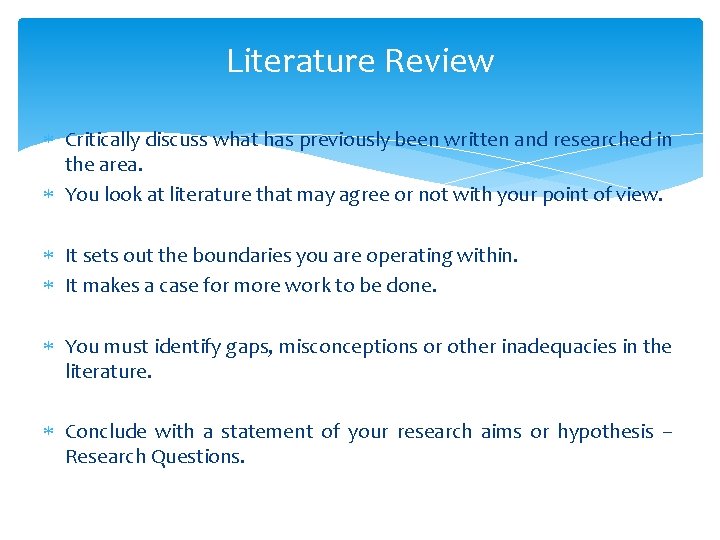 Literature Review Critically discuss what has previously been written and researched in the area. Literature Review Critically discuss what has previously been written and researched in the area.
