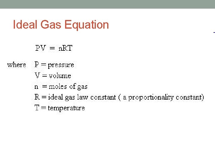 Ideal Gas Equation 