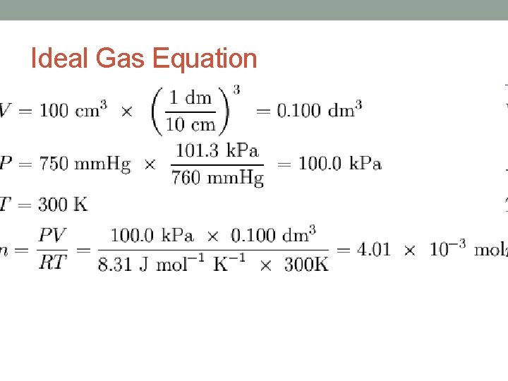 Ideal Gas Equation 