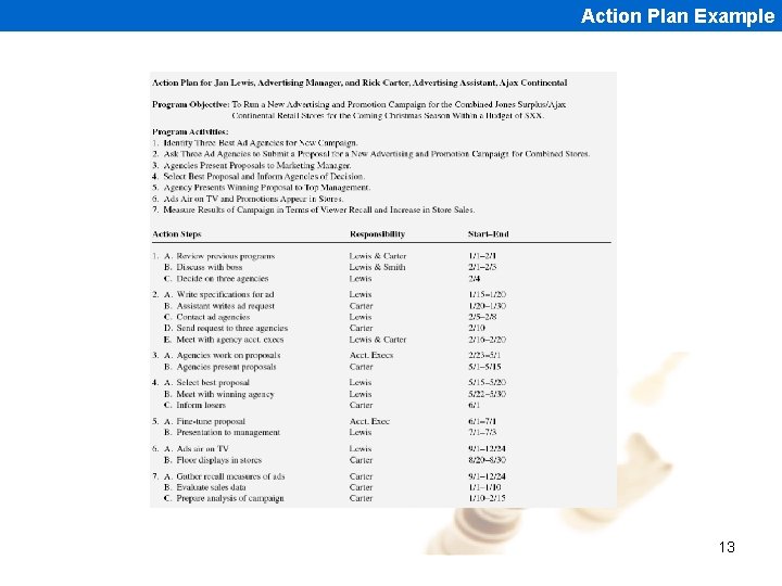 Action Plan Example 13 