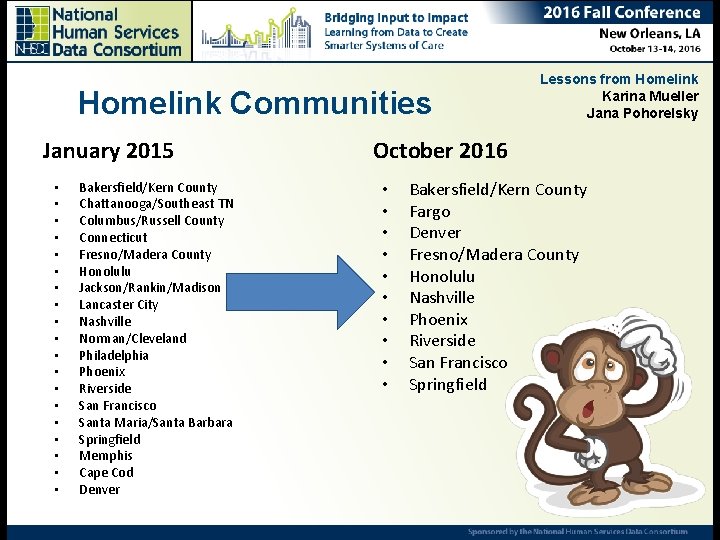 Homelink Communities January 2015 • • • • • Bakersfield/Kern County Chattanooga/Southeast TN Columbus/Russell