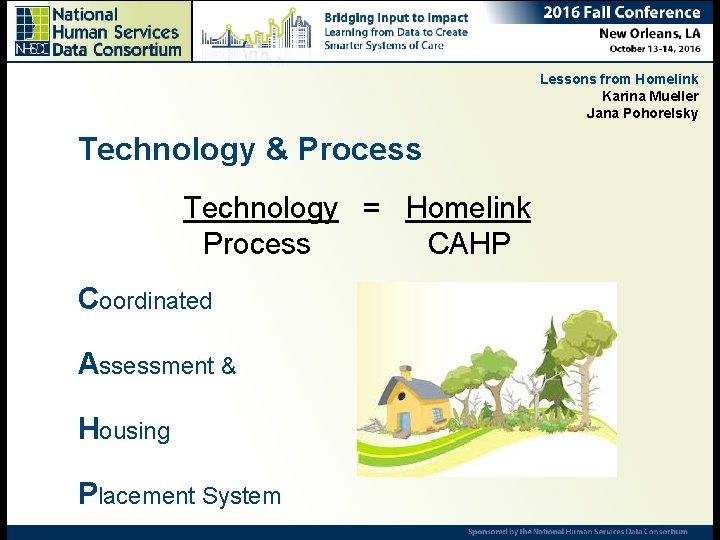 Lessons from Homelink Karina Mueller Jana Pohorelsky Technology & Process Technology = Homelink Process