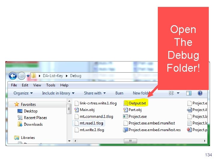 Open The Debug Folder! 134 