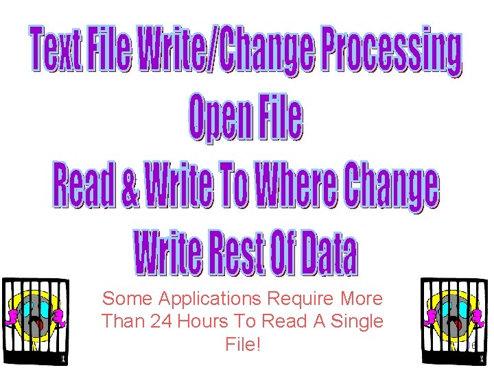 Some Applications Require More Than 24 Hours To Read A Single File! 16 