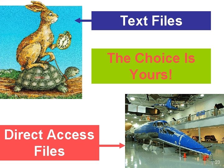 Text Files The Choice Is Yours! Direct Access Files 23 