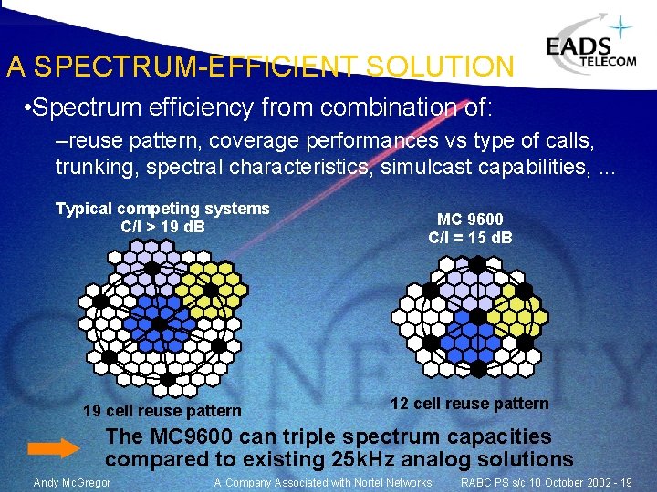 A SPECTRUM-EFFICIENT SOLUTION • Spectrum efficiency from combination of: –reuse pattern, coverage performances vs A SPECTRUM-EFFICIENT SOLUTION • Spectrum efficiency from combination of: –reuse pattern, coverage performances vs