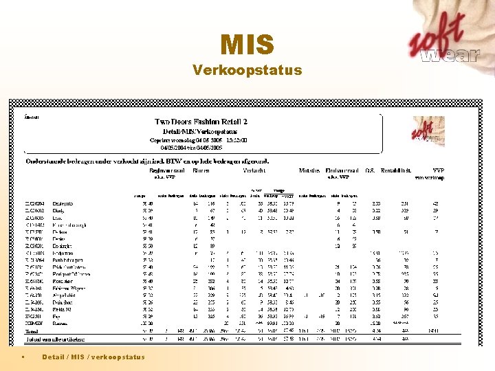 MIS Verkoopstatus • Detail / MIS / verkoopstatus MIS Verkoopstatus • Detail / MIS / verkoopstatus