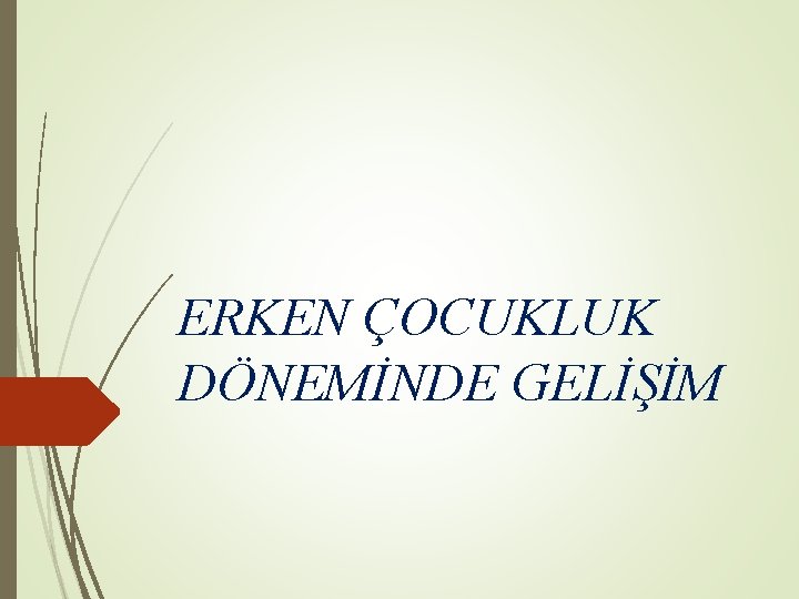ERKEN ÇOCUKLUK DÖNEMİNDE GELİŞİM 