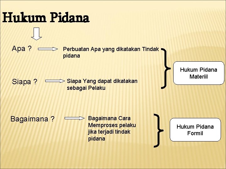 Hukum Pidana Apa ? Siapa ? Bagaimana ? Perbuatan Apa yang dikatakan Tindak pidana