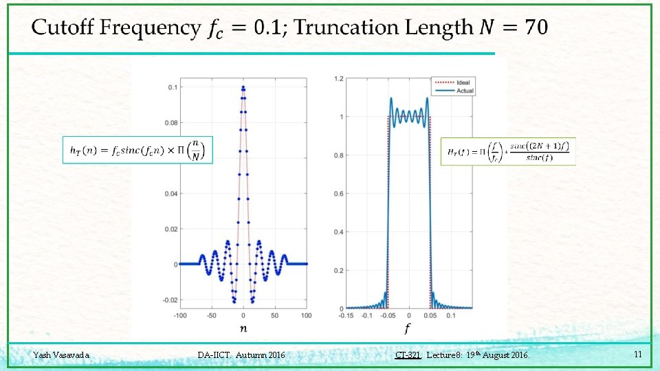  Yash Vasavada DA-IICT. Autumn 2016 CT-321. Lecture 8: 19 th August 2016. 11