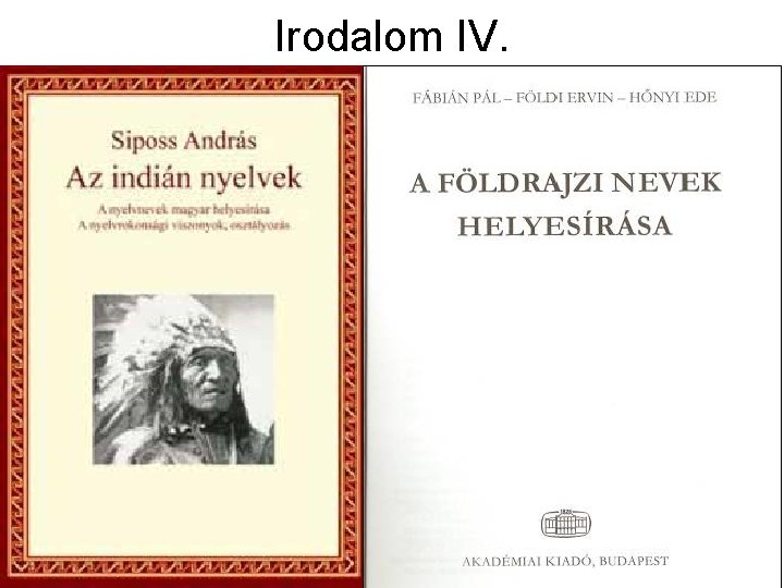 Irodalom IV. 