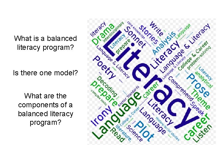 What is a balanced literacy program? Is there one model? What are the components