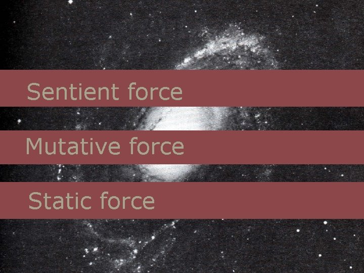 Sentient force Mutative force Static force 