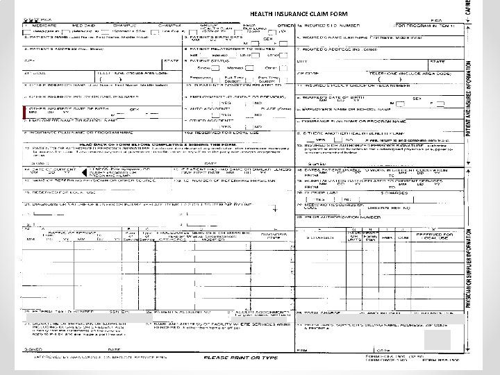 HEALTH INSURANCE CLAIM FORM 