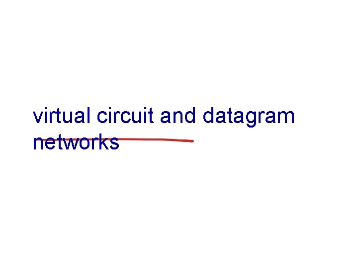 virtual circuit and datagram networks 