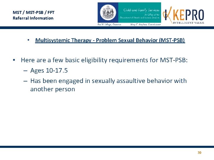 MST / MST-PSB / FFT Referral Information • Multisystemic Therapy - Problem Sexual Behavior