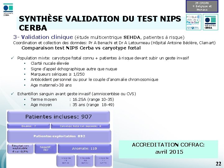 29 CPDPN + Belgique et Monaco SYNTHÈSE VALIDATION DU TEST NIPS CERBA 3 -