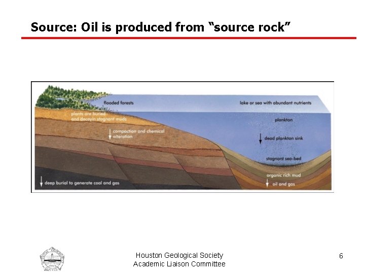 Source: Oil is produced from “source rock” Houston Geological Society Academic Liaison Committee 6