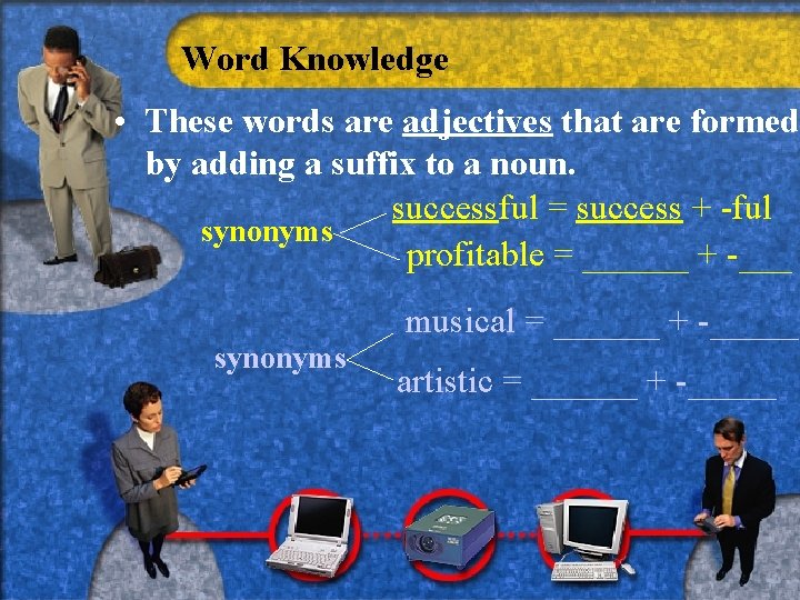 Word Knowledge • These words are adjectives that are formed by adding a suffix