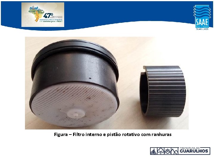 Figura – Filtro interno e pistão rotativo com ranhuras Figura – Filtro interno e pistão rotativo com ranhuras