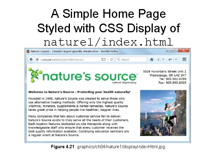 A Simple Home Page Styled with CSS Display of nature 1/index. html Figure 4. A Simple Home Page Styled with CSS Display of nature 1/index. html Figure 4.