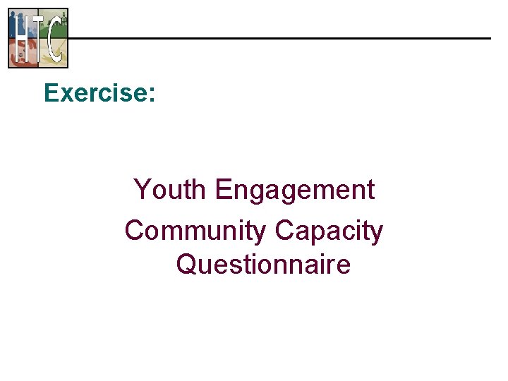 Exercise: Youth Engagement Community Capacity Questionnaire 