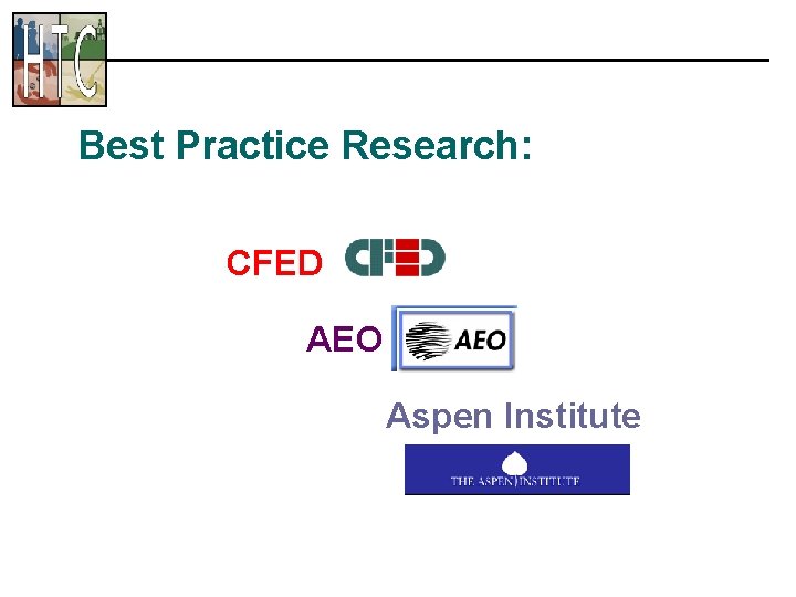 Best Practice Research: CFED AEO Aspen Institute 