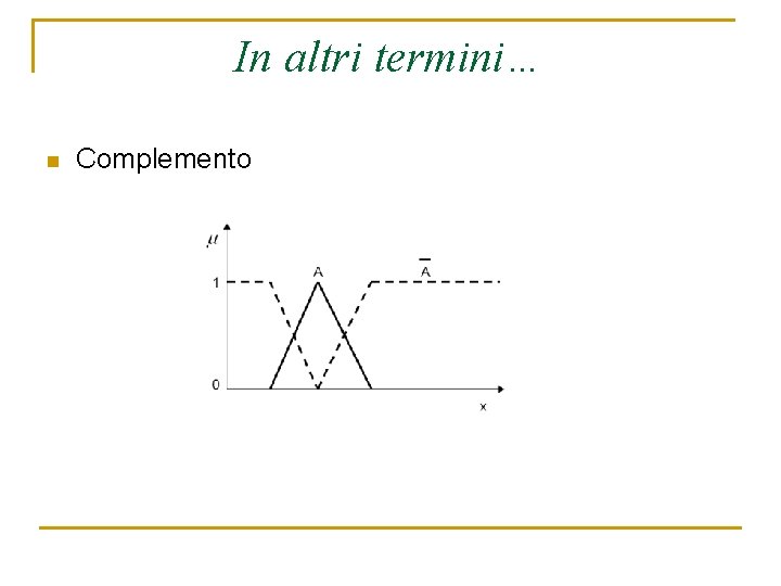 In altri termini… n Complemento 