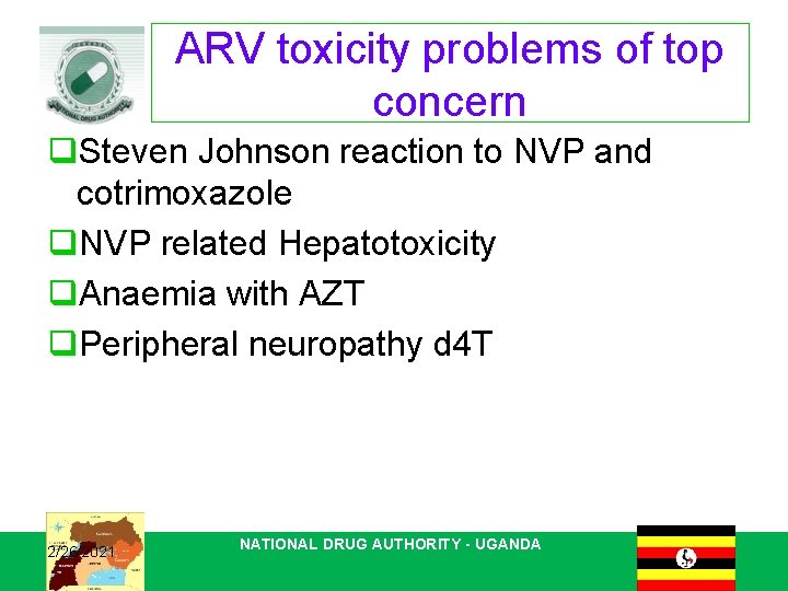 ARV toxicity problems of top concern q. Steven Johnson reaction to NVP and cotrimoxazole