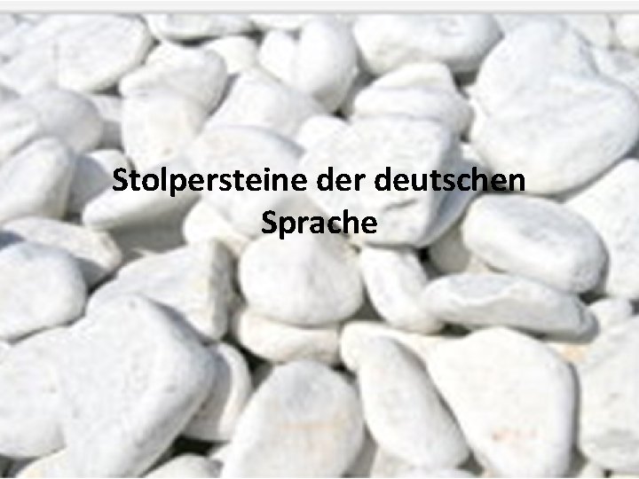 Stolpersteine der deutschen Sprache 