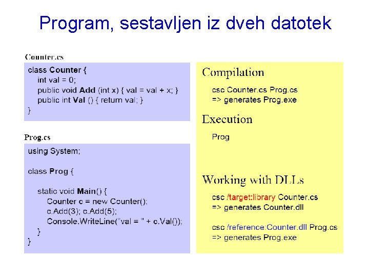 Program, sestavljen iz dveh datotek 