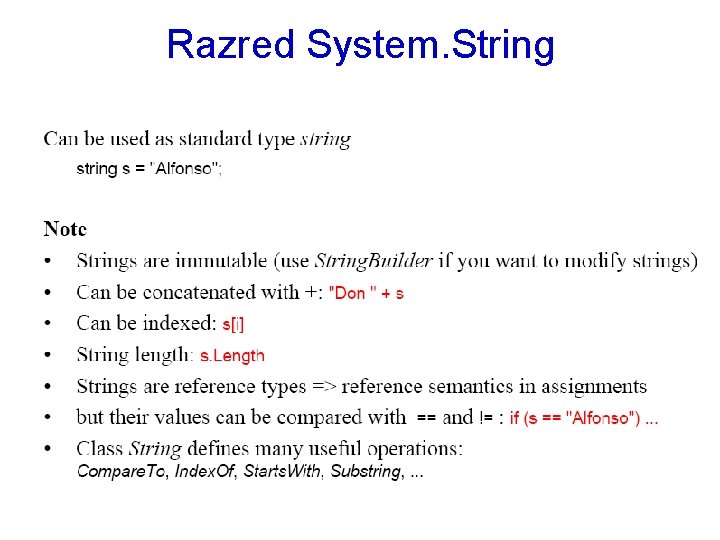 Razred System. String 