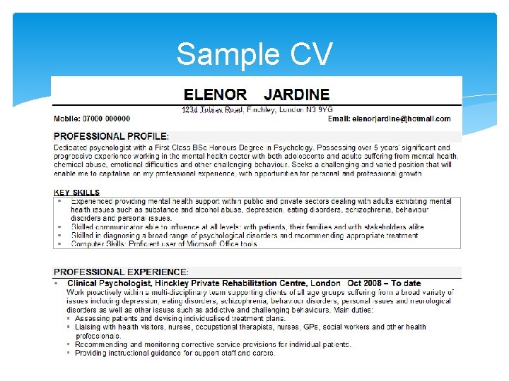 Sample CV 