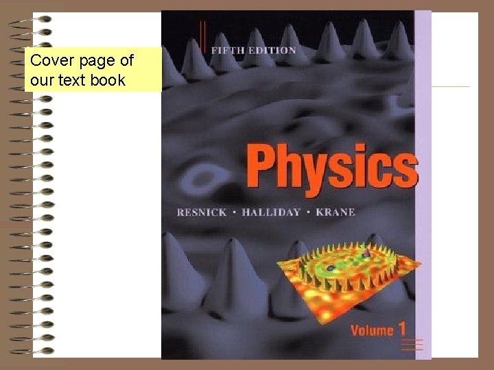 Cover page of our text book Cover page of our text book