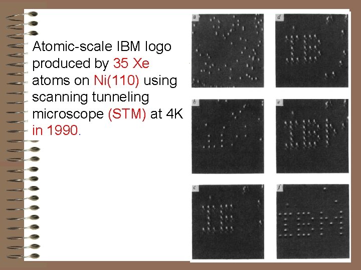 Atomic-scale IBM logo produced by 35 Xe atoms on Ni(110) using scanning tunneling microscope Atomic-scale IBM logo produced by 35 Xe atoms on Ni(110) using scanning tunneling microscope