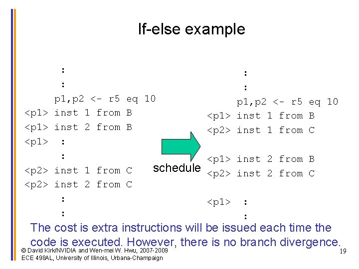 If-else example <p 1> <p 2> : : p 1, p 2 <- r