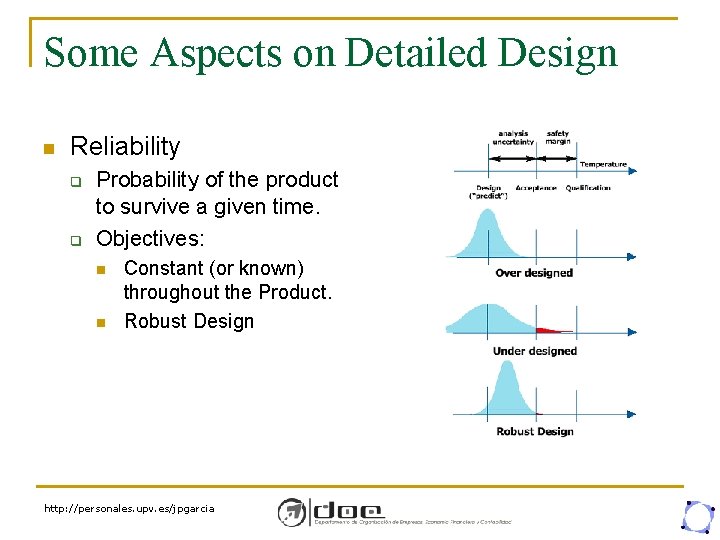Some Aspects on Detailed Design n Reliability q q Probability of the product to