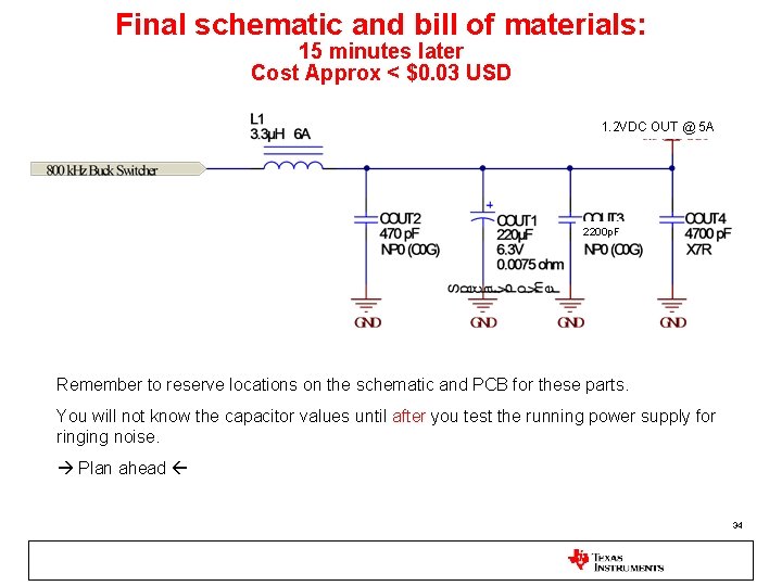 Final schematic and bill of materials: 15 minutes later Cost Approx < $0. 03 Final schematic and bill of materials: 15 minutes later Cost Approx < $0. 03