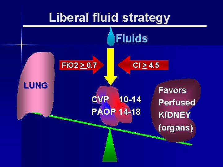 Liberal fluid strategy Fluids Fi. O 2 > 0. 7 CI > 4. 5