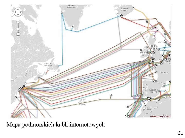Mapa podmorskich kabli internetowych 21 Mapa podmorskich kabli internetowych 21