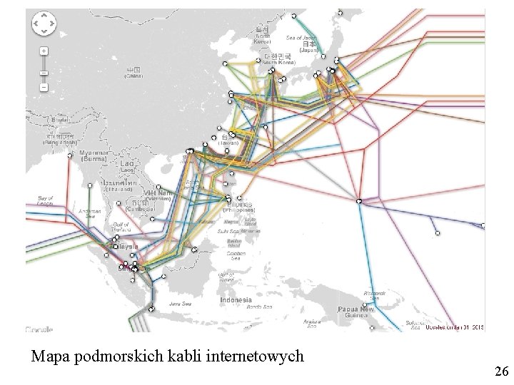 Mapa podmorskich kabli internetowych 26 Mapa podmorskich kabli internetowych 26
