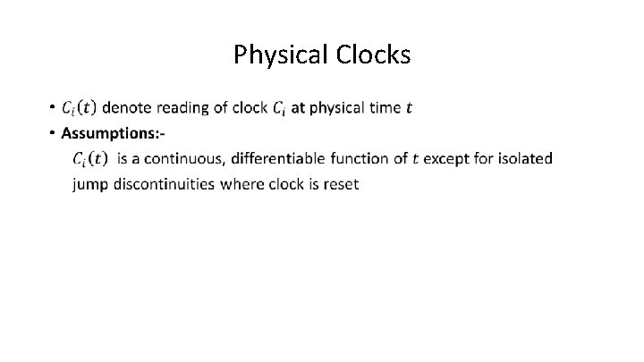 Physical Clocks 