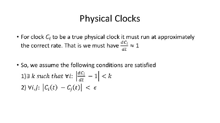 Physical Clocks 